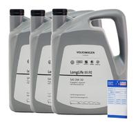 15L Originale VW Audi Seat Skoda Olio SAE 0W30 Longlife 3 III GS55545M4 +