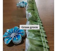 15M 2-Layer Raso Organza Increspatura Pizzo Orlo Plissettato Nastro per Cucito