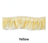 15M 2-Layer Raso Organza Increspatura Pizzo Orlo Plissettato Nastro per Cucito