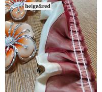 15M 2-Layer Raso Organza Increspatura Pizzo Orlo Plissettato Nastro per Cucito