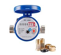 15mm 1/2 pollice contatore dell'acqua fredda lettura con raccordi 360 contatore rotante regolabile misuratore di misurazione dell'acqua per uso domestico e giardino
