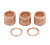 15mm Inner Dia Copper Crush Washers Car Flat Sealing Plate Gaskets Rings 50pcs