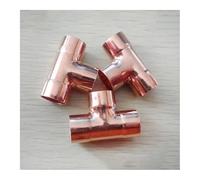 15mm Inner Dia x1mm Thickness Copper Equal Tee Socket Weld End Feed Coupler Plumbing Fitting Water Gas Oil