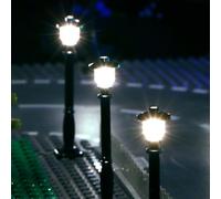 15pcs City Street Light Led (10 in 1 USB alimentato) Building Block Lampada compatibile con Lego Bricks 2039 11062 (colonna nera luce bianca)...