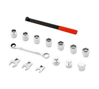 15Pcs Cricchetto Cintura Strumento Set Estensione Asta Regolabile Smontaggio Speciale Strumento di Riparazione Auto Accessori Puleggia Chiave