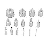15Pcs Crystal - Coated Drill Bit Set | Industrial Grade Carbon Steel Hole Saw for Ceramics/Glass/Tile | 6-50mm Sizes with Metal Plated Coating