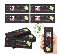 15pcs « Du hast ein dickes Danke » Regalo per Colleghi Team - Confezione in Feltro Nero per Cioccolato - Regalo di Addio per Dipendenti - Senza Cioccolato