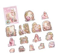 15Pcs Estetica Scrapbooking Sticker Scena Resistente all'acqua PET per Bottiglia D'acqua Notebook Journal Laptop Pet Adesivo decorativo