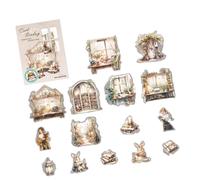 15Pcs Estetica Scrapbooking Sticker Scena Resistente all'acqua PET per Bottiglia D'acqua Notebook Journal Laptop Pet Adesivo decorativo