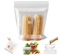 15PCS Food Grade Fresh Keeping Bags 11x10.6 Inch Leakproof Reusable Freezer Bags with Write-On Label Zone for Fruit Vegetable Kitchen Refrigerator