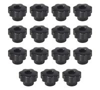 15Pcs M6 Star Pomello Bloccaggi Manico Through Foro Set Ottone Filettato Femmina