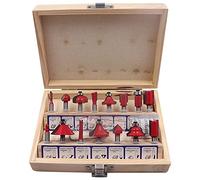 15pcs Router Bit Set Taglio Dritto 1/4 Shank Falegname Fresa for Guarnizioni Macchina Cuscinetto In Legno Cove Box Bit Strumento fai da te(WIth Box)