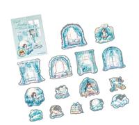 15Pcs Scena Decorativa Adesivo Estetica Scrapbooking Resistente all'acqua PET per Journal Bottiglia D'acqua Album Scena Sticker per Journal Journal