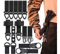 15PCS Tactical Gear Clip Molle Webbing Attachments Set Per Attrezzi Gilet Tattico Borsa Zaino - Distanziali Cinturone, Supporto Cinturino Guanti, Supporto Portachiavi (Nero)