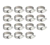 15pezzi Fascette Metalliche Stringitubo,Fascette Stringitubo Regolabile,Fascetta Stringitubos con Fissaggio,Morsetti per Tubi Flessibili da 10-16 mm,per Fissaggio di Rubinetti Domestici
