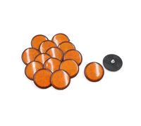15pz 55Mm Dia Arancione Plastica Nera Tonda Riflettore Riflettente Per Moto