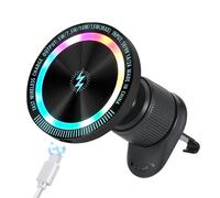 15W Caricabatterie per Magsafe Auto Magnetico Supporto Telefono Auto Induzione Rotazione a 360° Caricabatterie Auto Wireless Compatibile con iPhone 16 15 14 13 12 Plus Pro Max Samsung