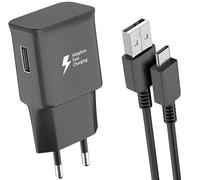 15W Caricabatterie Veloce per Samsung Galaxy S10 S10e S10+ S9 S8 S8 Plus A52 A51 A40 A35 A32 A25 A22 A16 A15 A14 A13 A12 A05S A04S Caricatore Rapido USB Originale EP-TA200 Adaptive Fast Charging, Nero