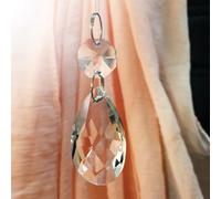 15x 38mm Clear Glass Crystal Chandelier Light Bead Drops Prisms Hanging Pendant