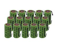 15x Batteria Pila NI-MH SC 2200mAh 2.2Ah 1,2V con lamelle linguette a saldare per pacchi pacco batterie trapani torce allarmi sostituisce Ni-Cd 2000mAh 2Ah