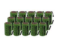 15x Batteria ricaricabile Ni-Mh 1/2 A 1,2V 1000mAh con linguette lamelle terminali a saldare per pacco pacchi batteria lampada di emergenza 1/2A 2/3A 2/3AF 2/3 A AF 29x17mm 17x29mm