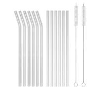 15x Bicchiere a cannuccia riutilizzabile - 20 x 0,8 cm con spazzola