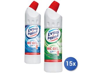 15x Bundle Lysoform Wc Gel 750 Ml. Tutto In 1 MISTO FRAFRANZA