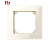 15x Merten M-PIANO Telaio 1-fach 515144 Bianco Crema Brillante Copertura