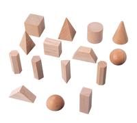 15x Solidi geometrici in legno Forme 3D Giocattoli Montessori per bambini