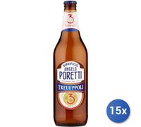 15x Stock Poretti Birra Bott 3 Luppoli 66Cl Vetro