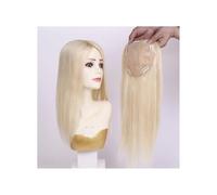15x16cm Base in seta Remy Real Clip In parrucca di capelli umani Toppers for donne Topper per Capelli da Donna(14 inch,Blonde)