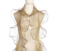 15Yards Ruffle Single - Lock Lace Trim Organza Fabric Trim Gold Black