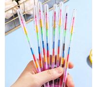 16/12/8/6/1 pezzo Pastelli colorati impilabili a 11 sezioni, pastelli e matite da disegno per studenti, articoli di cancelleria per studenti, matite colorate impilabili, forniture per il ritorno a scu