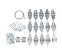 16-18x7 Kit hardware per porte garage - cerniera completa, rullo di nylon e staffe superiori con cavo 2650 mm - ideali per proprietari di case e appassionati di fai - -te