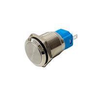 16/19/22mm 1NO 1NC Momentary Self Reset Locking Latching Flat Round On Off 3 Pins Terminal Electronic Metal Push Button Switch(Momentary,19mm) Controls Switches