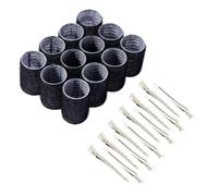 16/20/24 Kit for bigodini a rulli for perm. Aste Bigodini Strumento for lo styling for parrucchieri(4.0cm Black 24PCS)