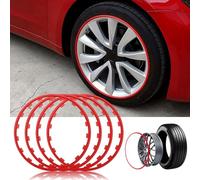 16-20" Cerchioni for auto Protezione bordi di protezione cerchioni in lega Protezioni cerchioni Pneumatici Set di 4 kit di rifiniture antigraffio for auto (Dimensioni: 20 pollici Colore: rosso)(Red,18