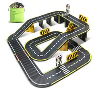 16/26 pezzi Giocattoli di puzzle con blocchi magnetici per costruire binari, con doppio lato di strade e tracciati, tema di trasporti, pianificazione di strade e città, struttura in ABS durevole, con