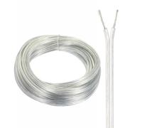 16-28 Gauge 2 Conductor Clear Electrical Wire LED Extension Cable 16-28/2 Awg 15FT-100FT Tinned Copper Core Wire, For LED Strip Lighting, Electronic Equipment Connection(15ft,16/2AWG)