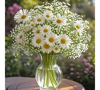 16/32 pezzi profumo di fiori artificiali di lusso con margherite e fiori di campo, adatto per decorare tavoli da pranzo, salotti, fotografia, festa della mamma, laurea, decorazioni estive, matrimoni, 