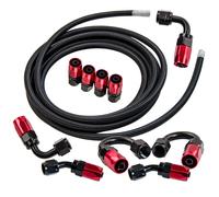 16.4FT AN6 Intrecciato Olio Carburante Linea Tubo Flessibile raccordi Adattatore