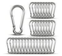 16/5/3/2/1 pezzi Piccoli moschettoni, 32 pezzi Moschettoni da 4 cm resistenti, Ganci a scatto in ferro galvanizzato adatti per campeggio e trekking, Fermagli in metallo per portachiavi e anelli 5 pezz