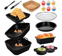 16 accessori per friggitrice ad aria calda, ispessito, accessorio per friggitrice ad aria calda COSORI Turbo Tower Pro 10,8 L (6,5 L/4,3 L), stampo in silicone Double Stack per friggitrice ad aria