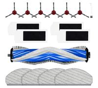 16 accessori per robot aspirapolvere Ecovacs Deebot N20 Pro Plus / N20 Plus / N20 Plus / N20, 1 spazzola principale, 4 salviette, 4 filtri, 6 spazzole laterali, 1 spazzola per la pulizia