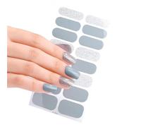 16 adesivi per unghie semi-cura, strisce semi-cura stile francese Strisce lunghe polacche per donne Strumento per creare bellissimi disegni