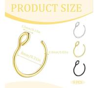 16 Anelli Per Naso Con Amo Da Pesca In Acciaio Inossidabile, Design A Forma Di C E A Forma Di D, Gioielli Speciali Per Forature, Forma Simile Al Dolore, Accessori Moda D'Avanguardia.