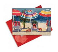 16 biglietti e buste natalizie decorate Christmas Beach