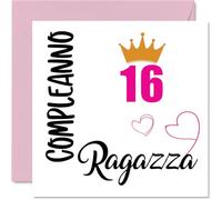 16° Biglietto Auguri Compleanno per Ragazze - Ragazza del Compleanno - Cartoline di Buon Compleanno per 16 Anni Ragazza Figlia Sorella Nipotina, 145mm Sedici Sedicesimo Compleanno