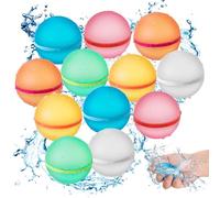 16 bombe d'acqua riutilizzabili con borsa a rete - Magnetiche autosigillanti e ricaricabili rapidamente per battaglie d'acqua e attività familiari (16)