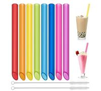 16 cannucce Bubble Tea, riutilizzabili, cannucce colorate spesse con 2 spazzole per la pulizia per diverse bevande (26 cm x 1 cm)
